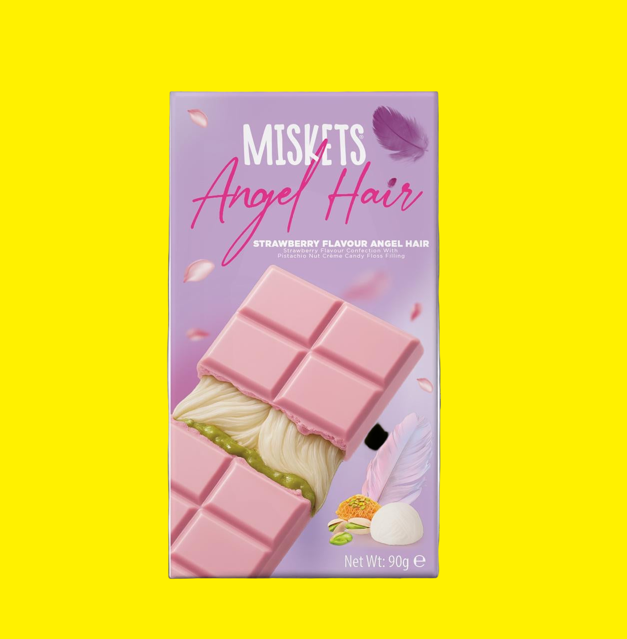 Miskets Dubai Angel Hair Chocolate Bar with Cotton Candy & Pistachios – 90g