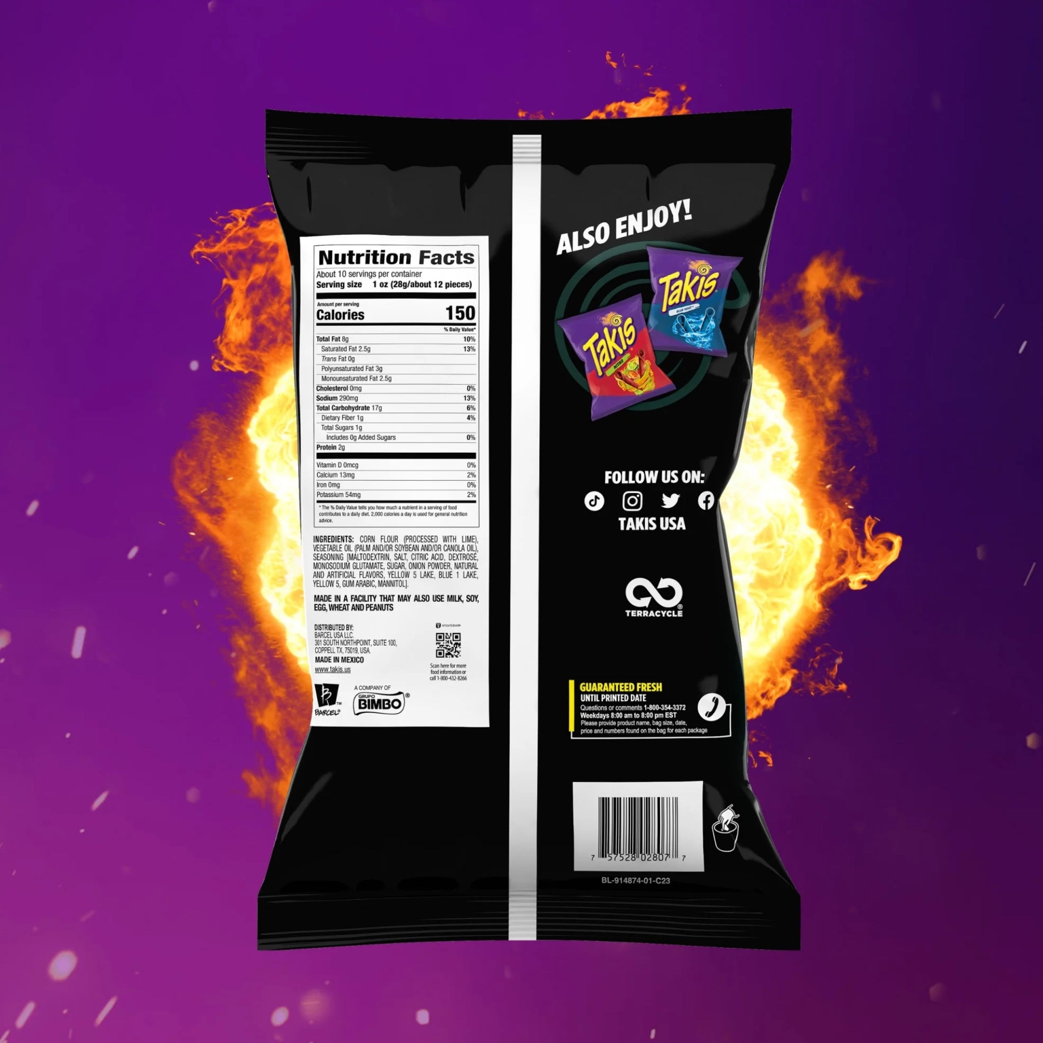 Takis Zombie (Habanero & Cucumber Rolled Tortilla Chips, 9.9 oz Sharing Size Bag)