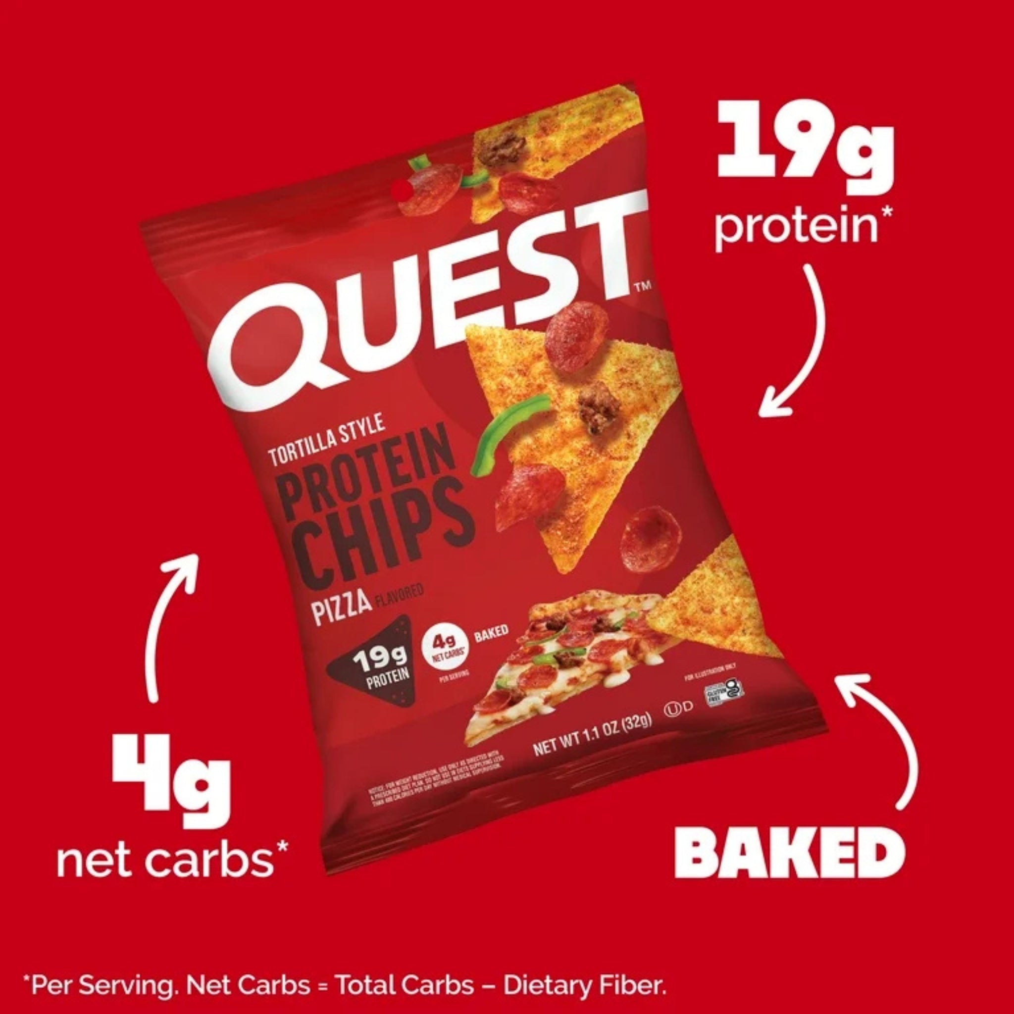Quest Tortilla Style Protein Chips — Pizza Flavor 1.1oz