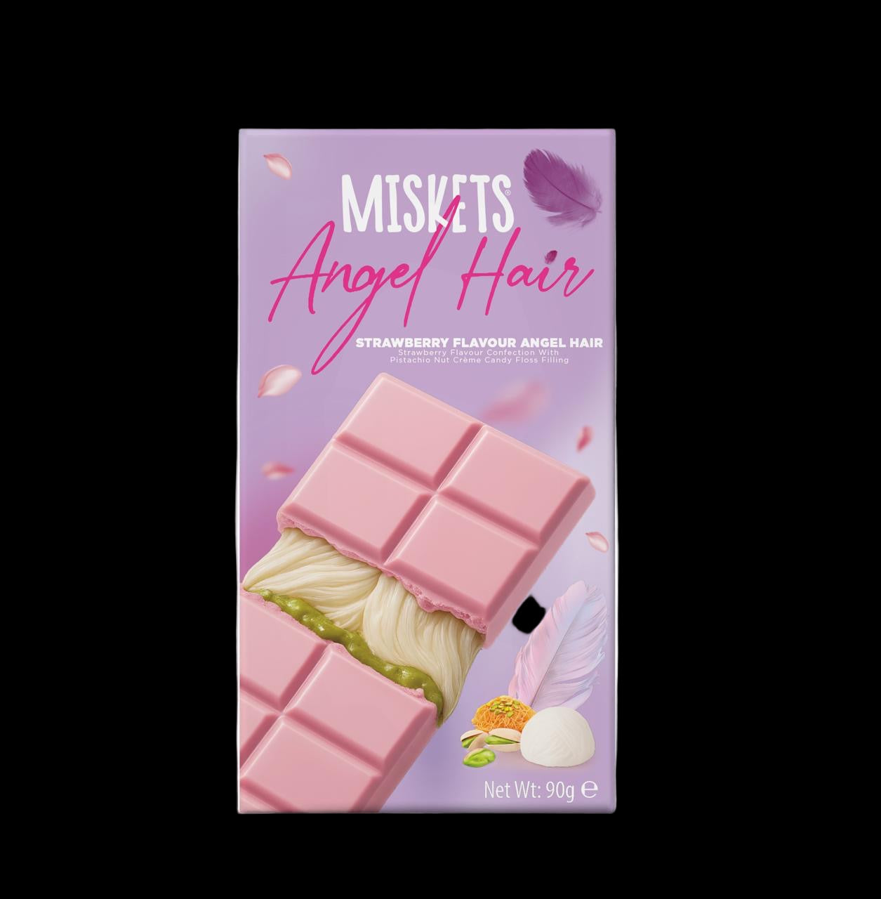 Miskets Dubai Angel Hair Chocolate Bar with Cotton Candy & Pistachios – 90g