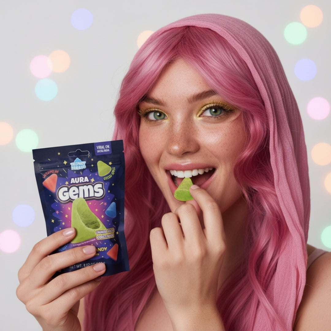 Aura Gems Crunchy Shell Gooey Inside Crystal Candy