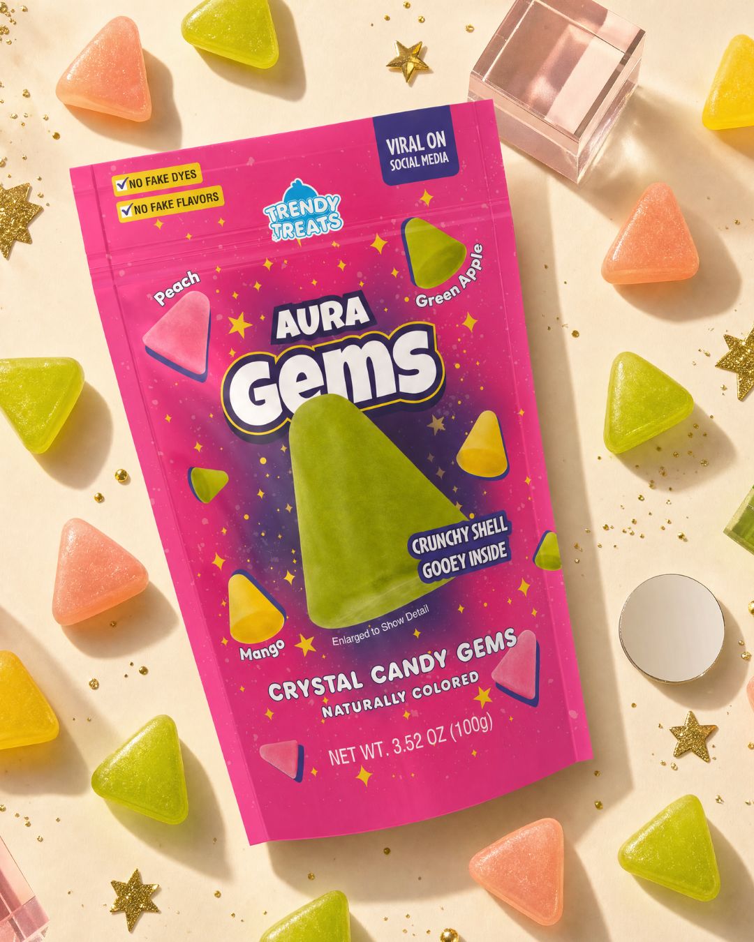 Aura Gems Crystal Candy 2 Pack – Viral TikTok Candy – 7.04 oz