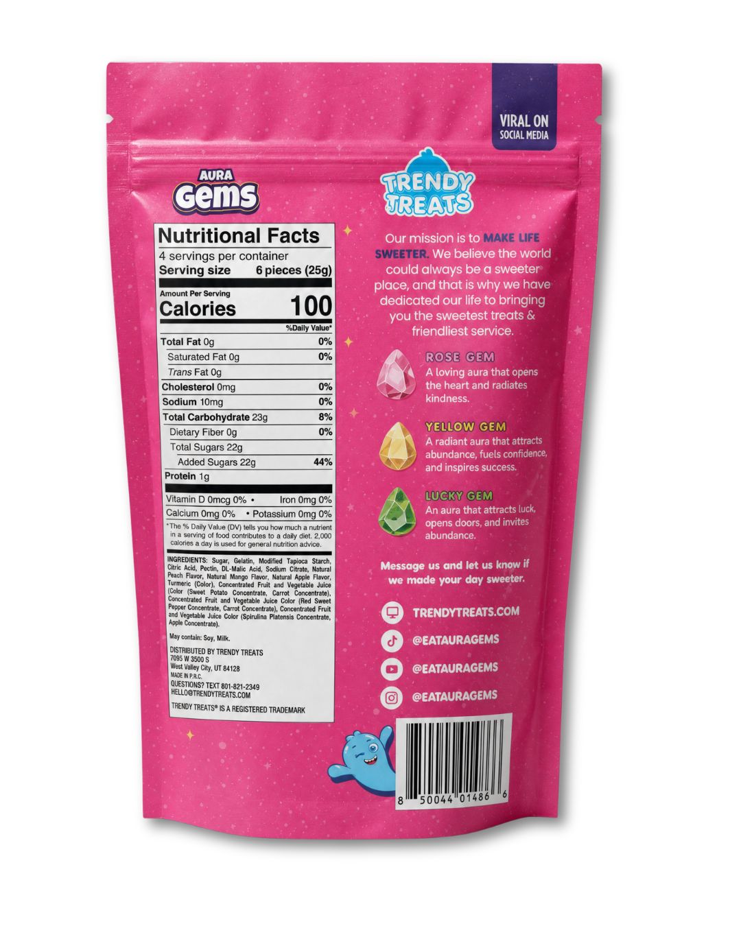 Aura Gems Crystal Candy 2 Pack – Viral TikTok Candy – 7.04 oz