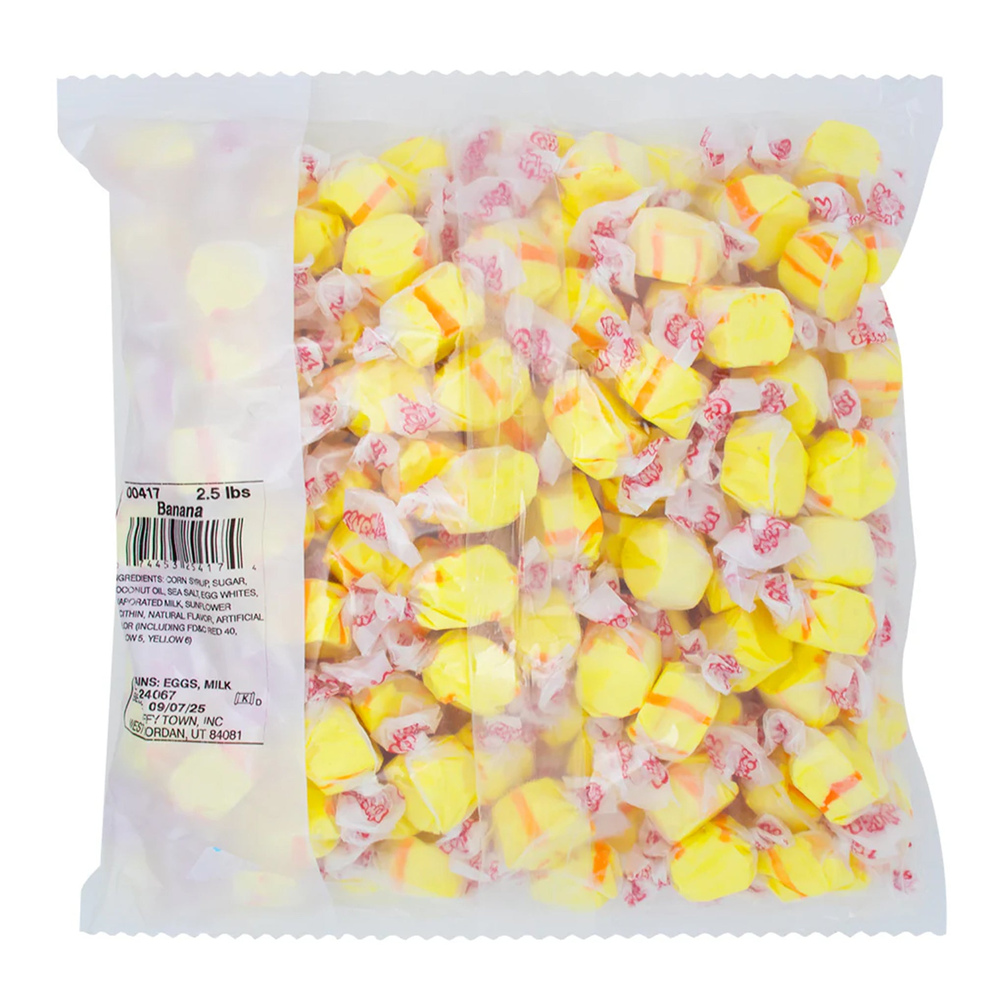 Taffy Town Banana Salt Water Taffy – 2.5 lb Bag