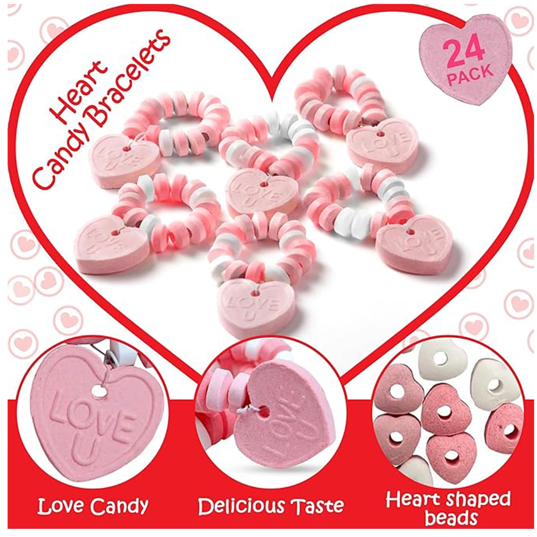 Heart Candy Bracelets – Fruit-Flavored Chewable 14g