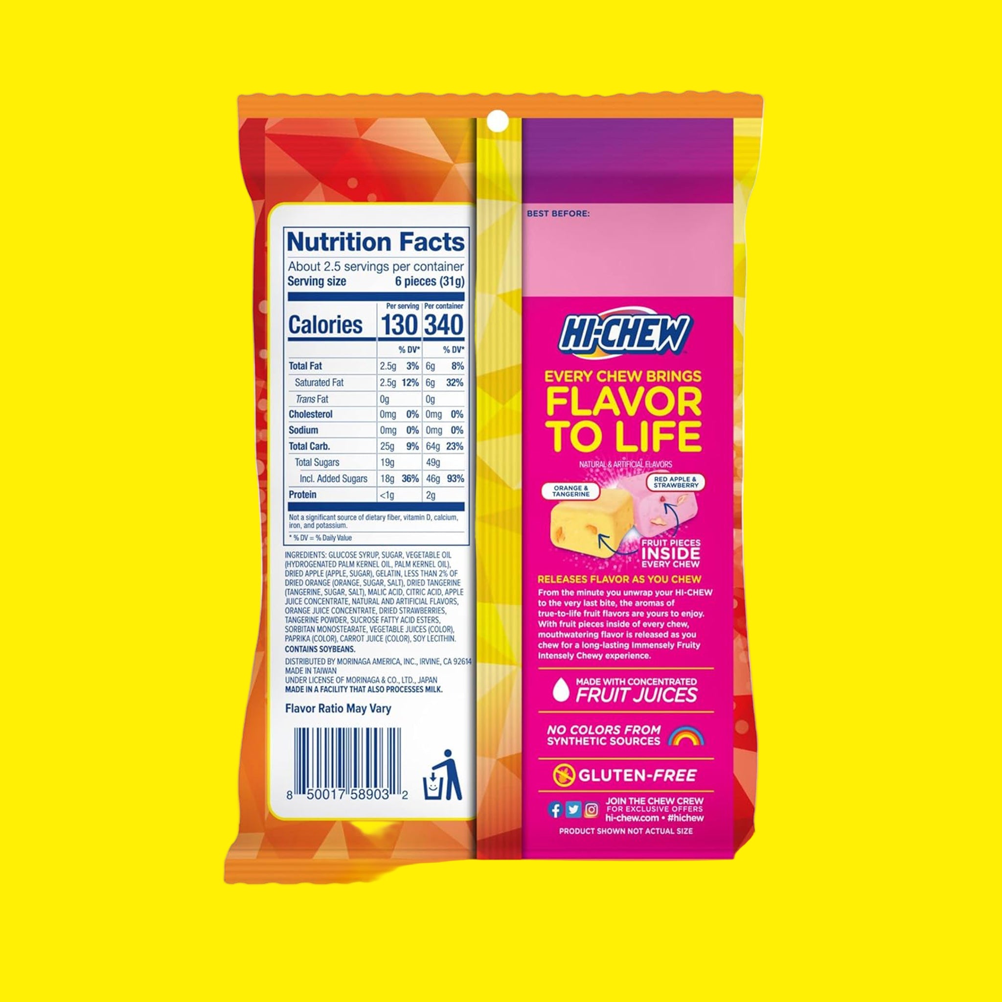 HI-CHEW Plus Fruit Mix – 2.82 oz (80g) Bag