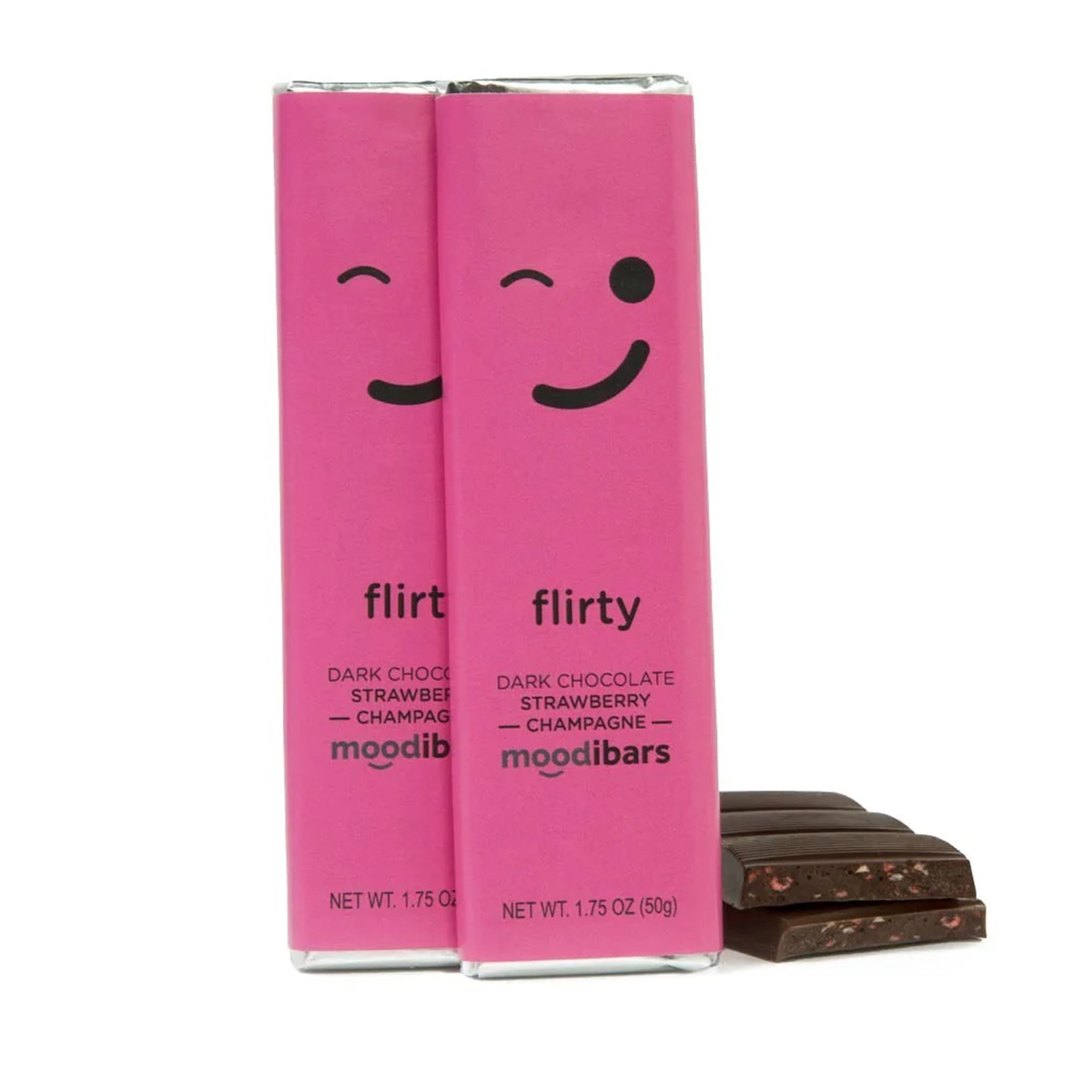 Moodibars Flirty – Dark Chocolate Raspberry Champagne (1.75 oz)