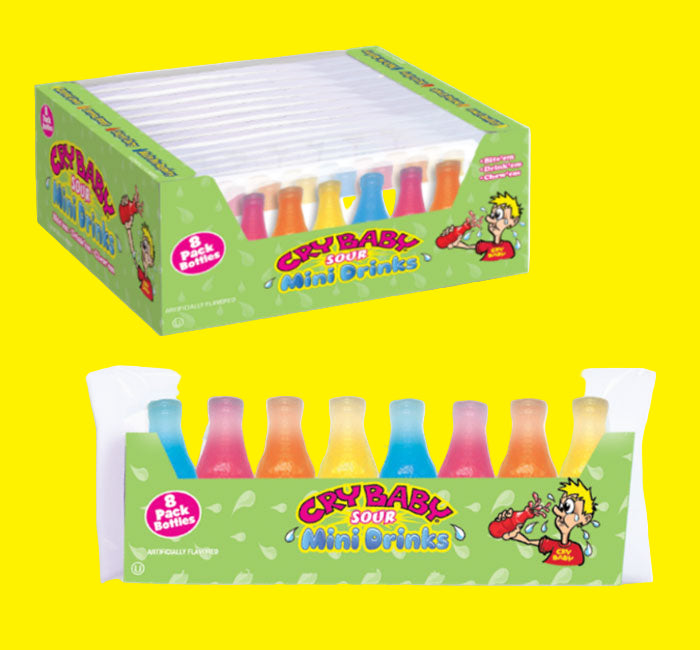 😝🍋 Nik-L-Nip Cry Baby Sour Wax Bottles – 8 Pack 🍭💥