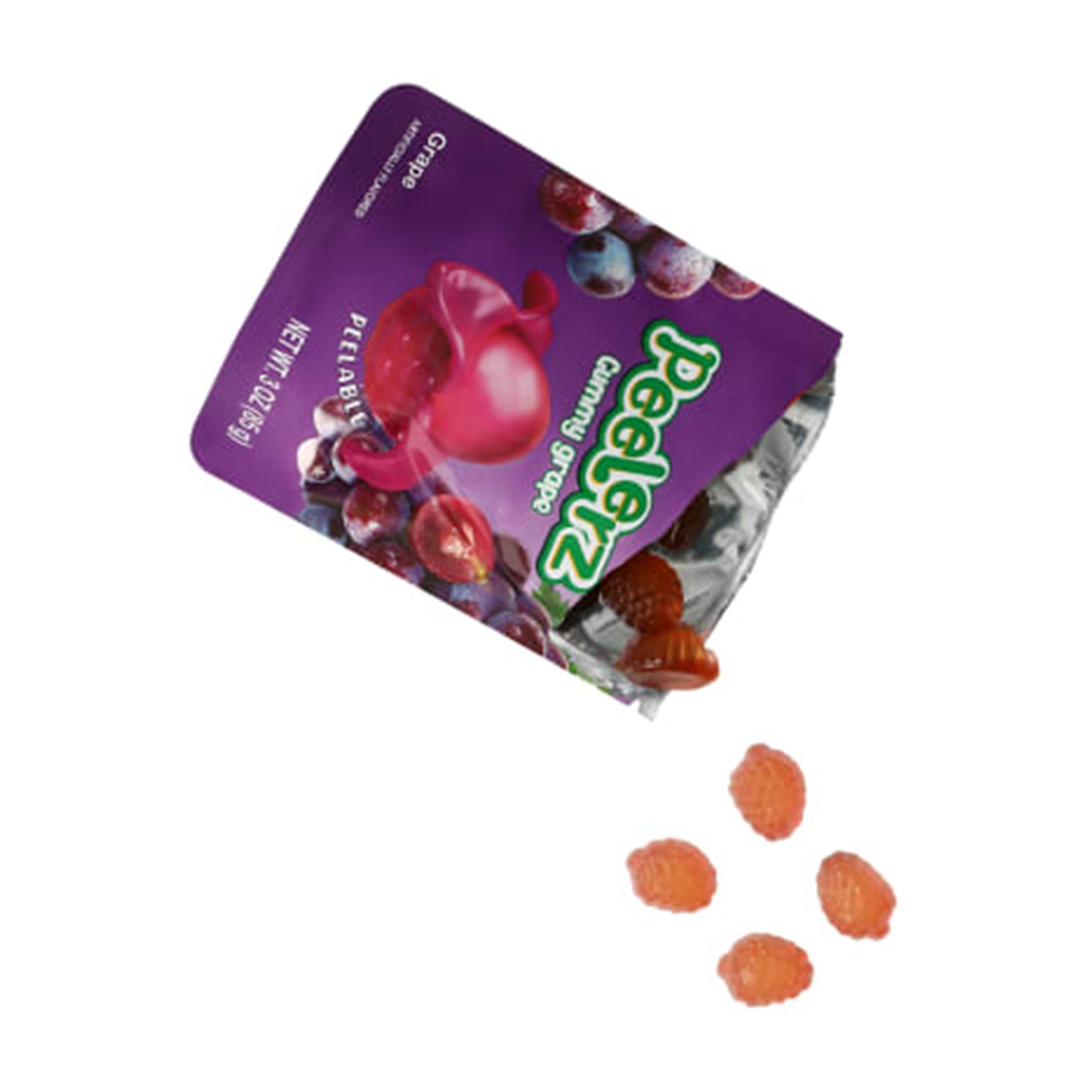 Peelerz Gummy Grape Candy – 3oz (85g) Bag