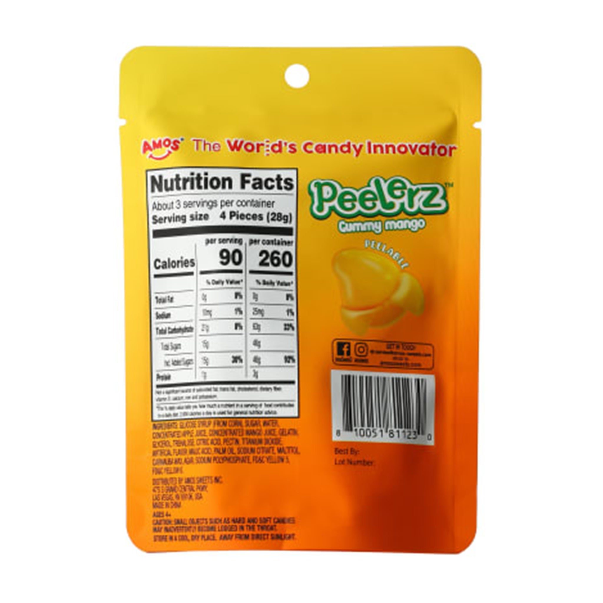 Peelerz Gummy Mango Candy – 3oz (85g) Bag