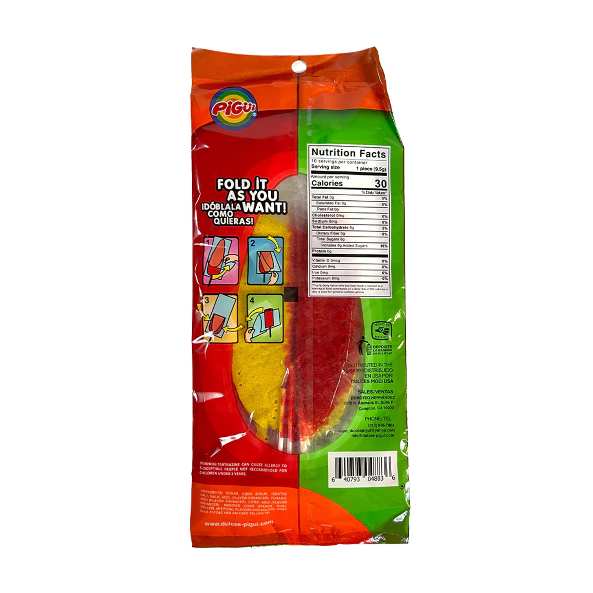 Slaps Doblex Picosita Flavor Paletas Mexican Candy (10 Lollipops)