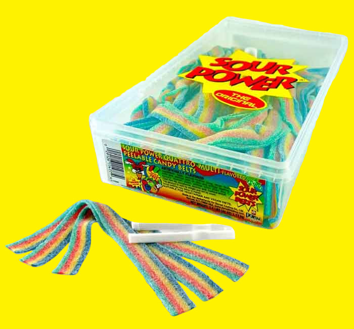 ⚡🍬 Sour Belts Tub – Sour Power Quattro - 2.5lbs