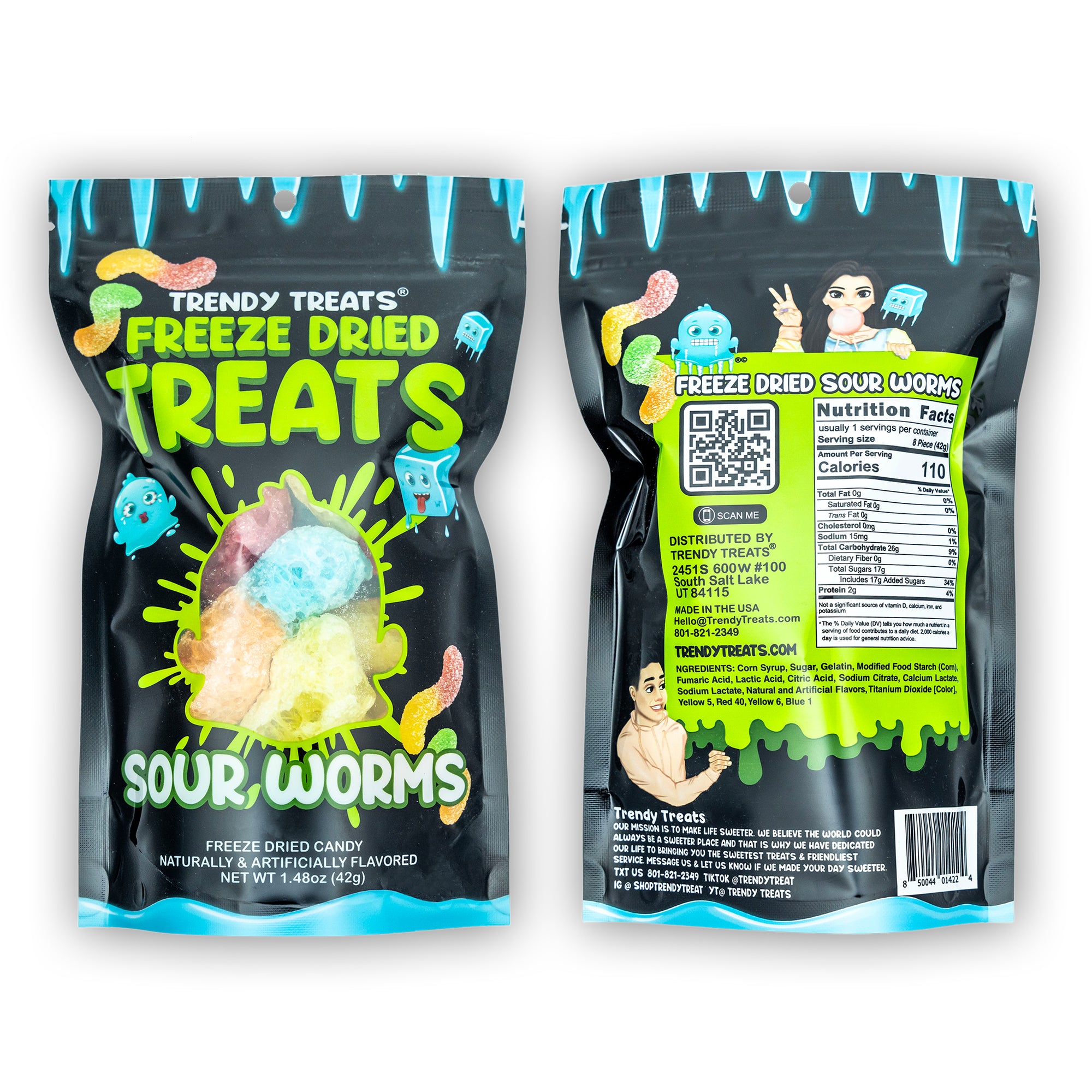 Freeze Dried Sour Worms Candy