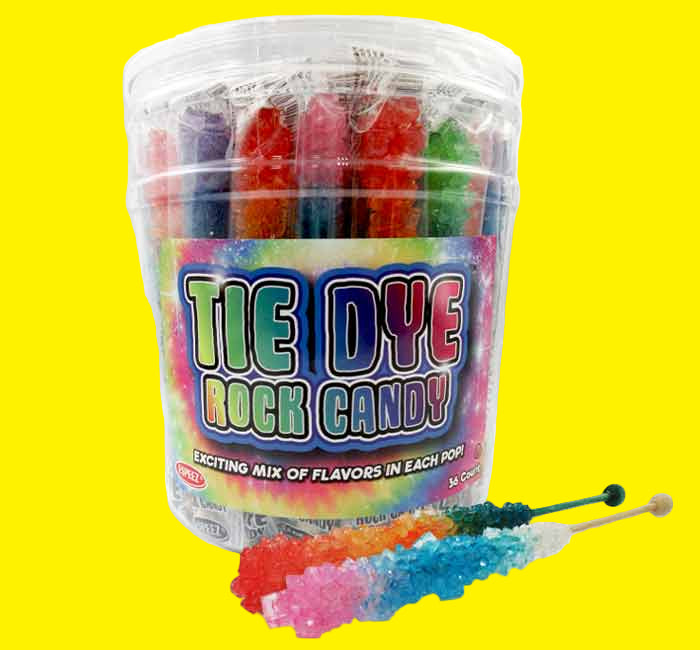 🌈🍬 Tie Dye Rock Candy Stick – Fruity Fun! 😋