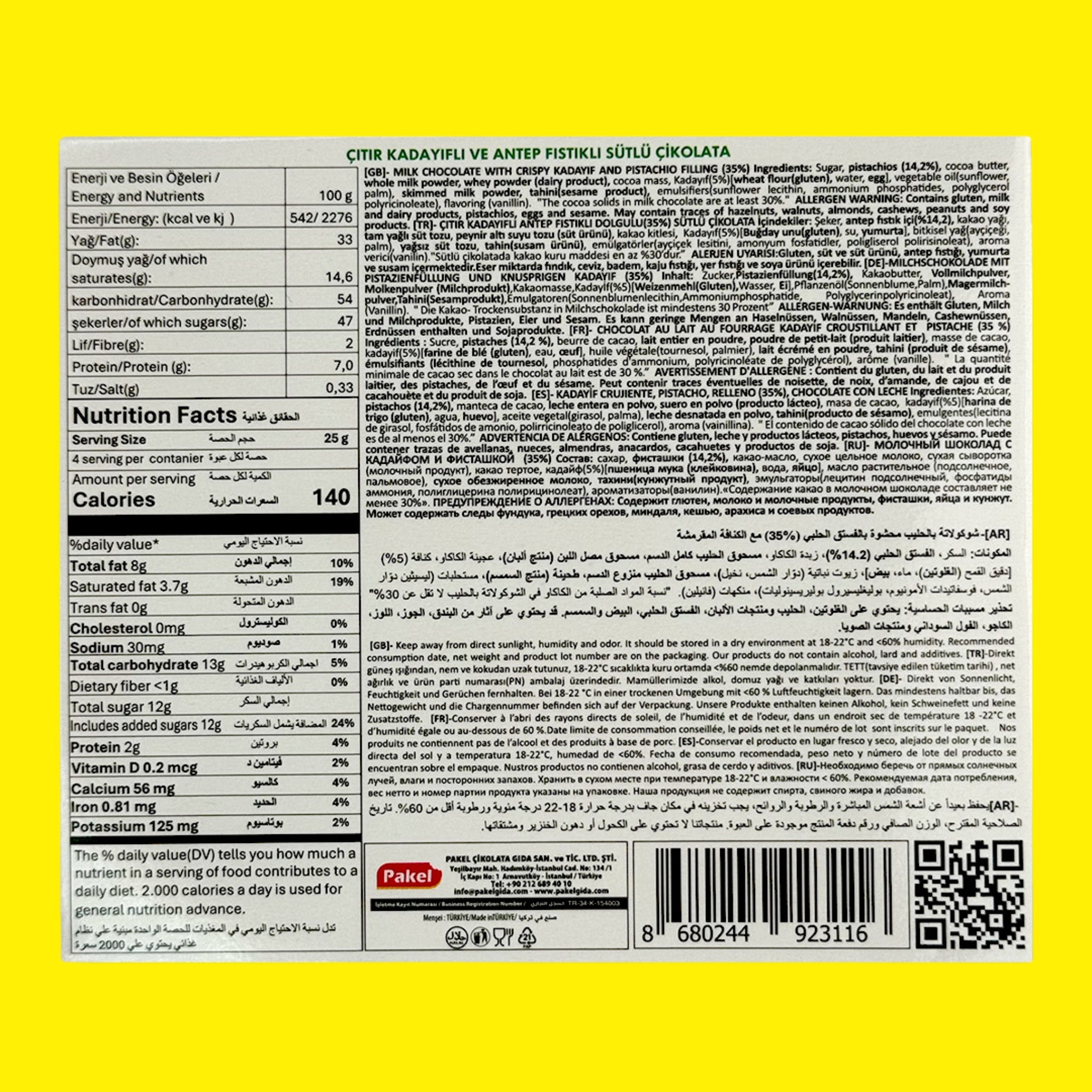 Miskets Dubai Milk Chocolate Bar– 100g