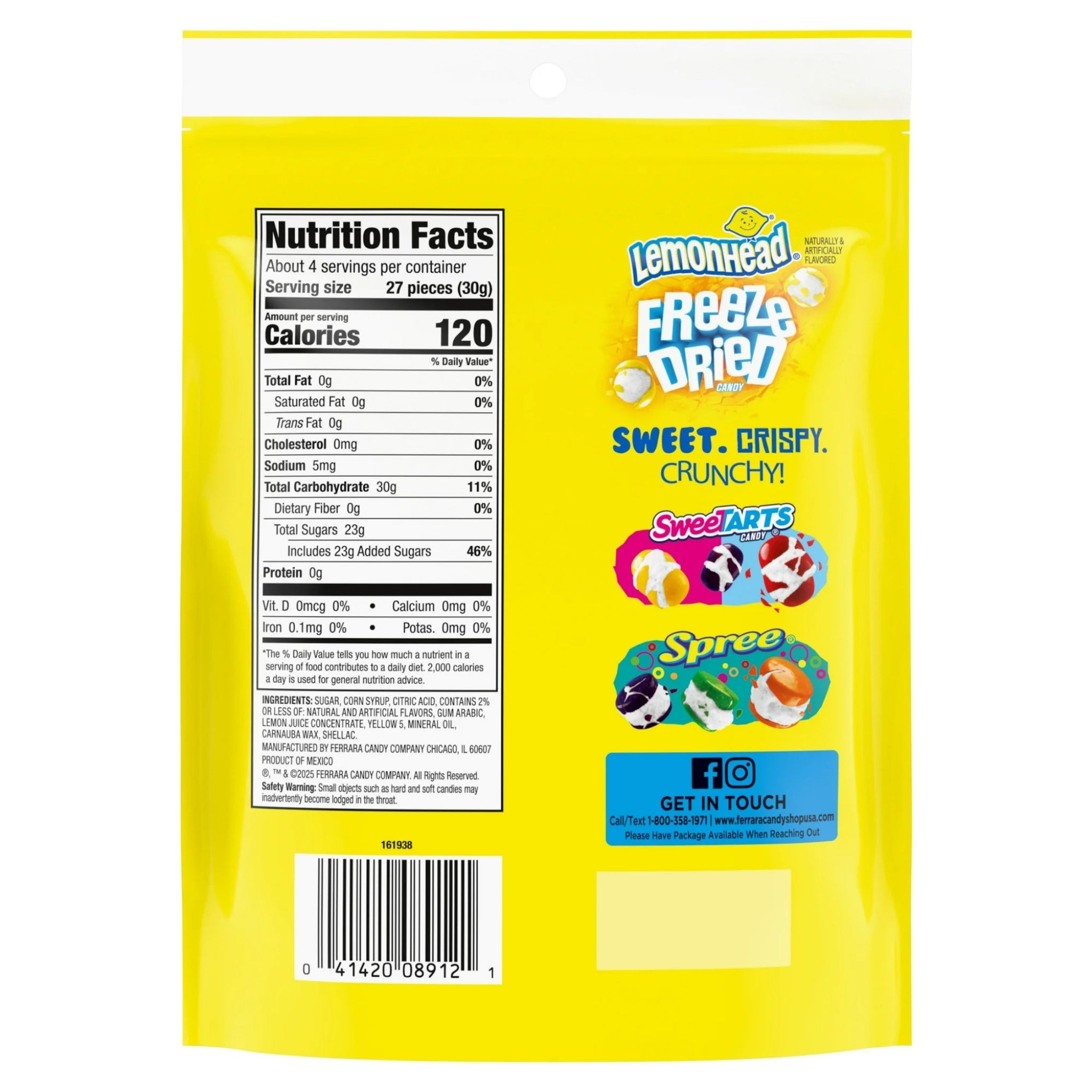 Freeze Dried Lemonheads 4oz Bag