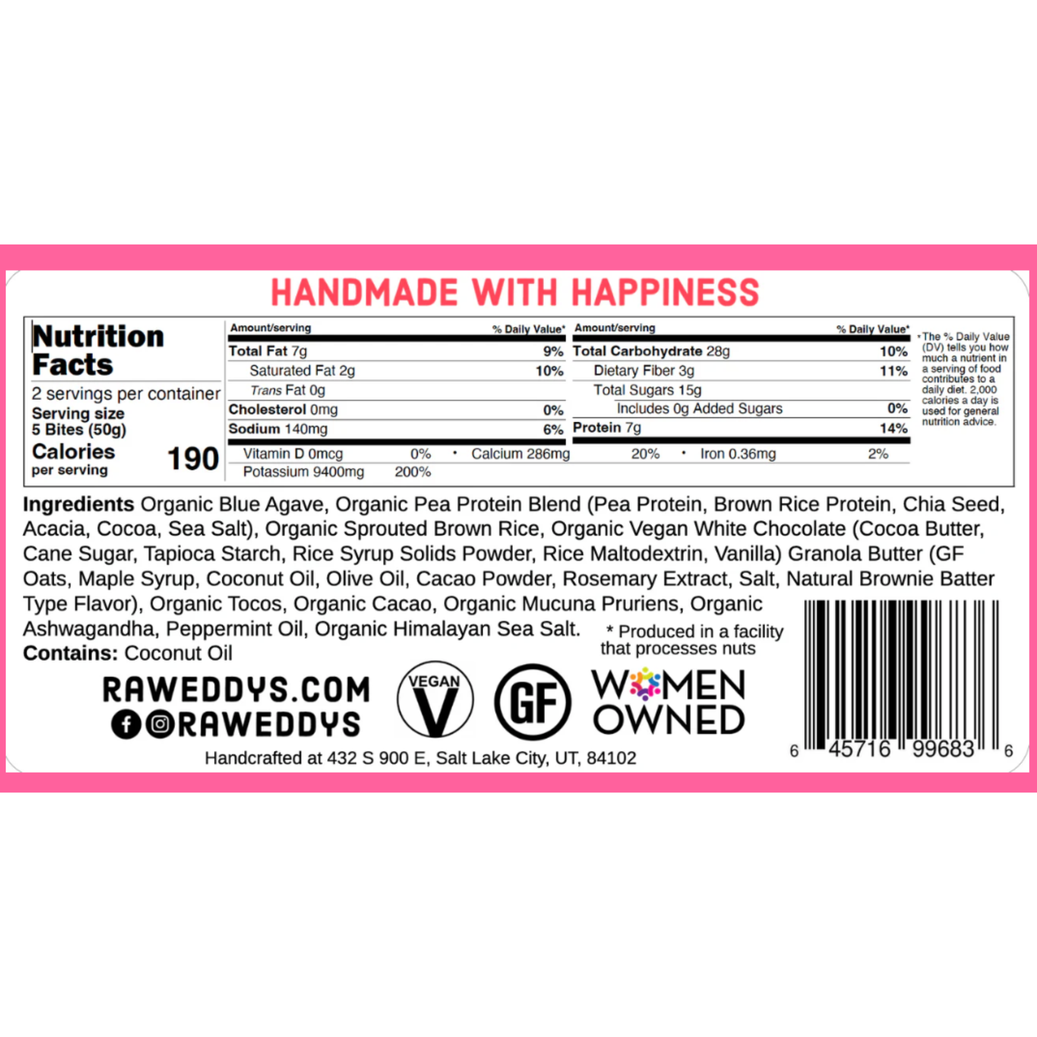 Raw Eddy's Peppermint White Chocolate Bites- 88g