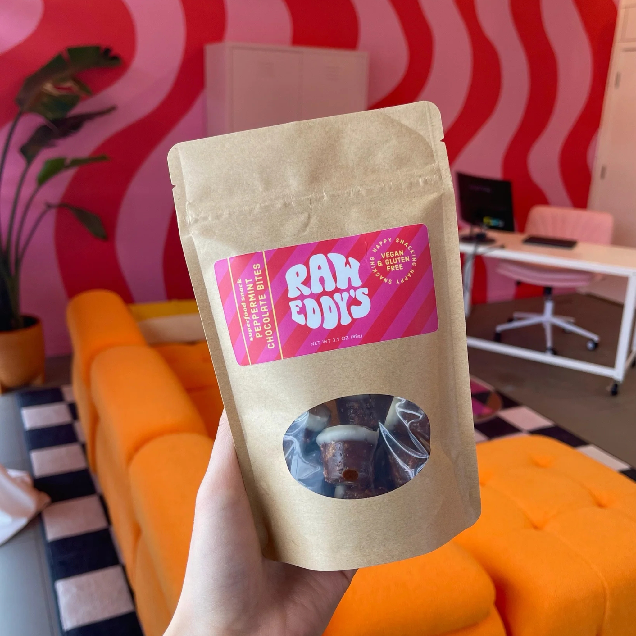 Raw Eddy's Peppermint White Chocolate Bites- 88g
