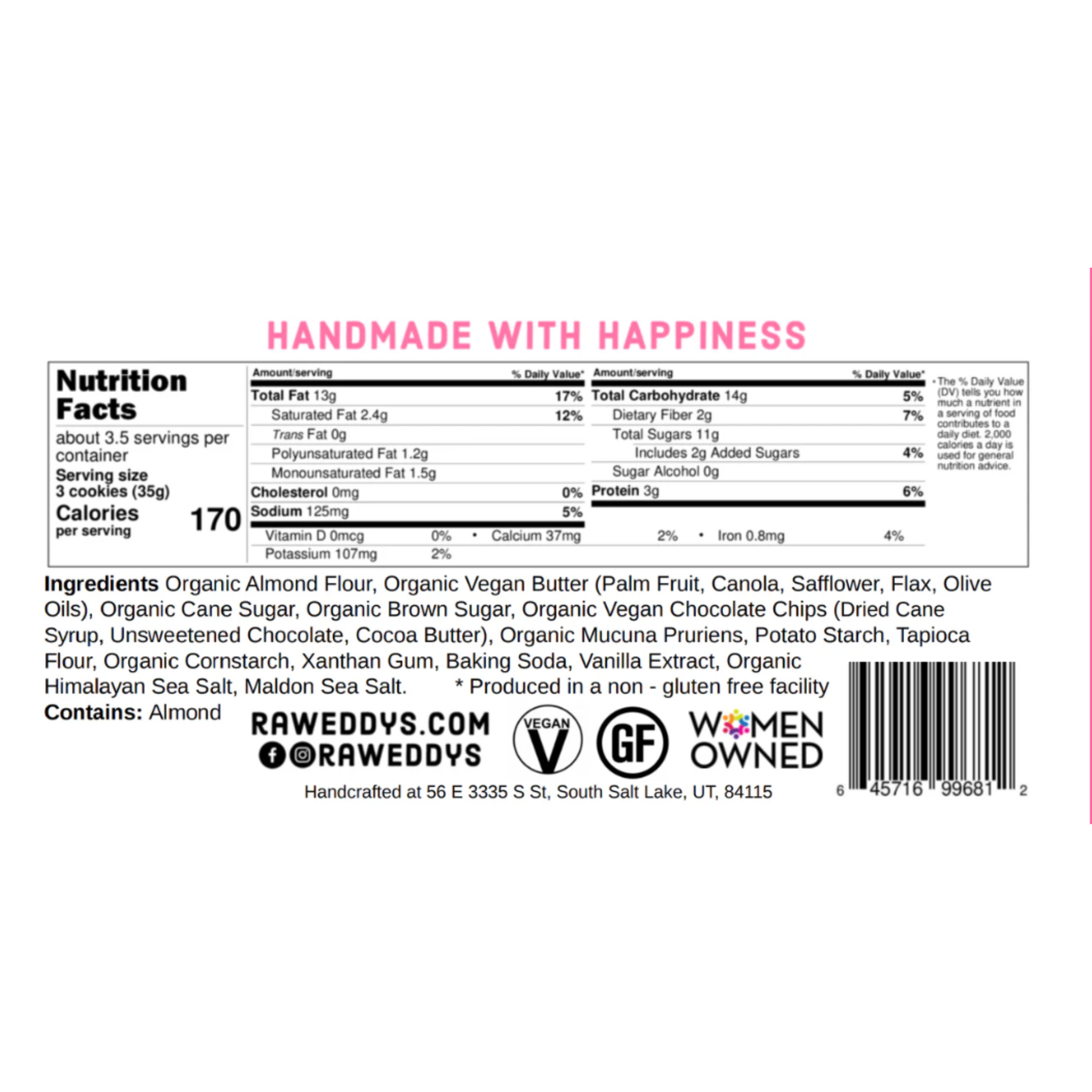 Raw Eddy's Chocolate Chip Cookie Bites-130g