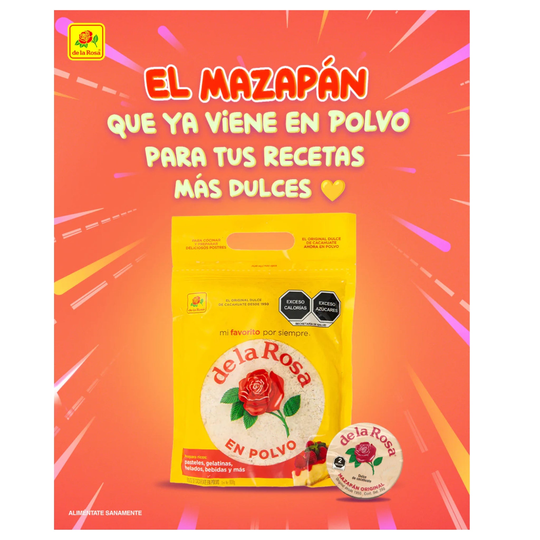 🥜🌼 De La Rosa Mazapán en Polvo – 908g Bag