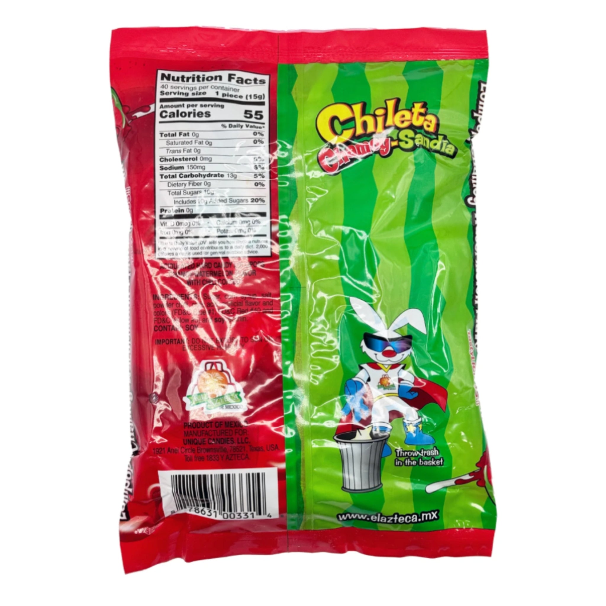 🍉🌶️ Azteca Chileta Chamoy Sandía – 40ct Lollipops