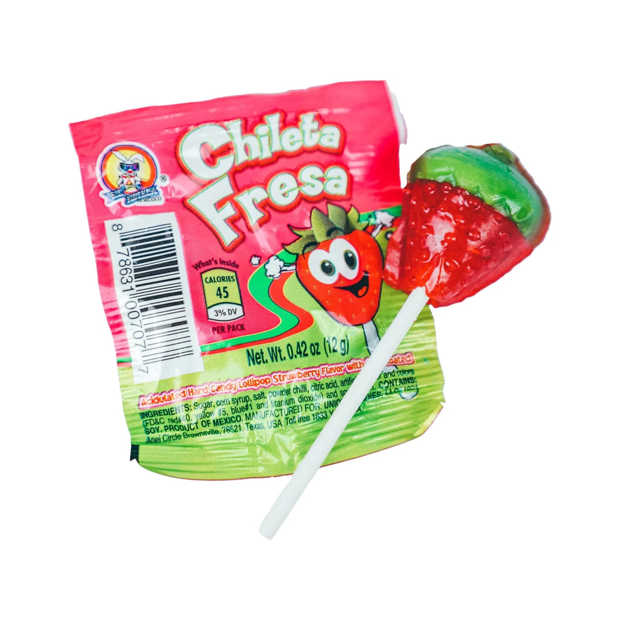 🍓🌶️ Azteca Chileta Fresa – 40ct Lollipops