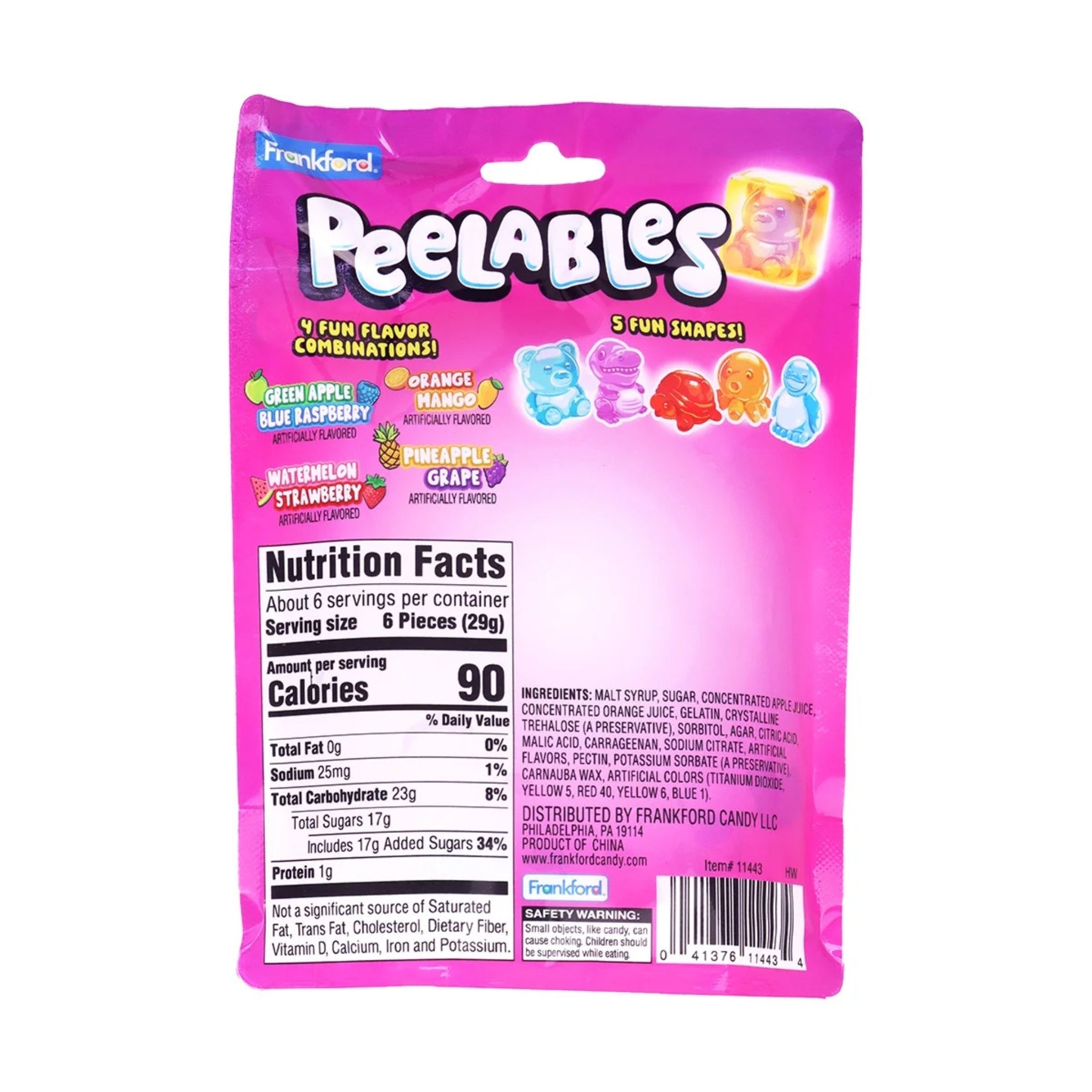 Frankford Peelables Assorted Animal Gummy Candy Bag, 6 oz
