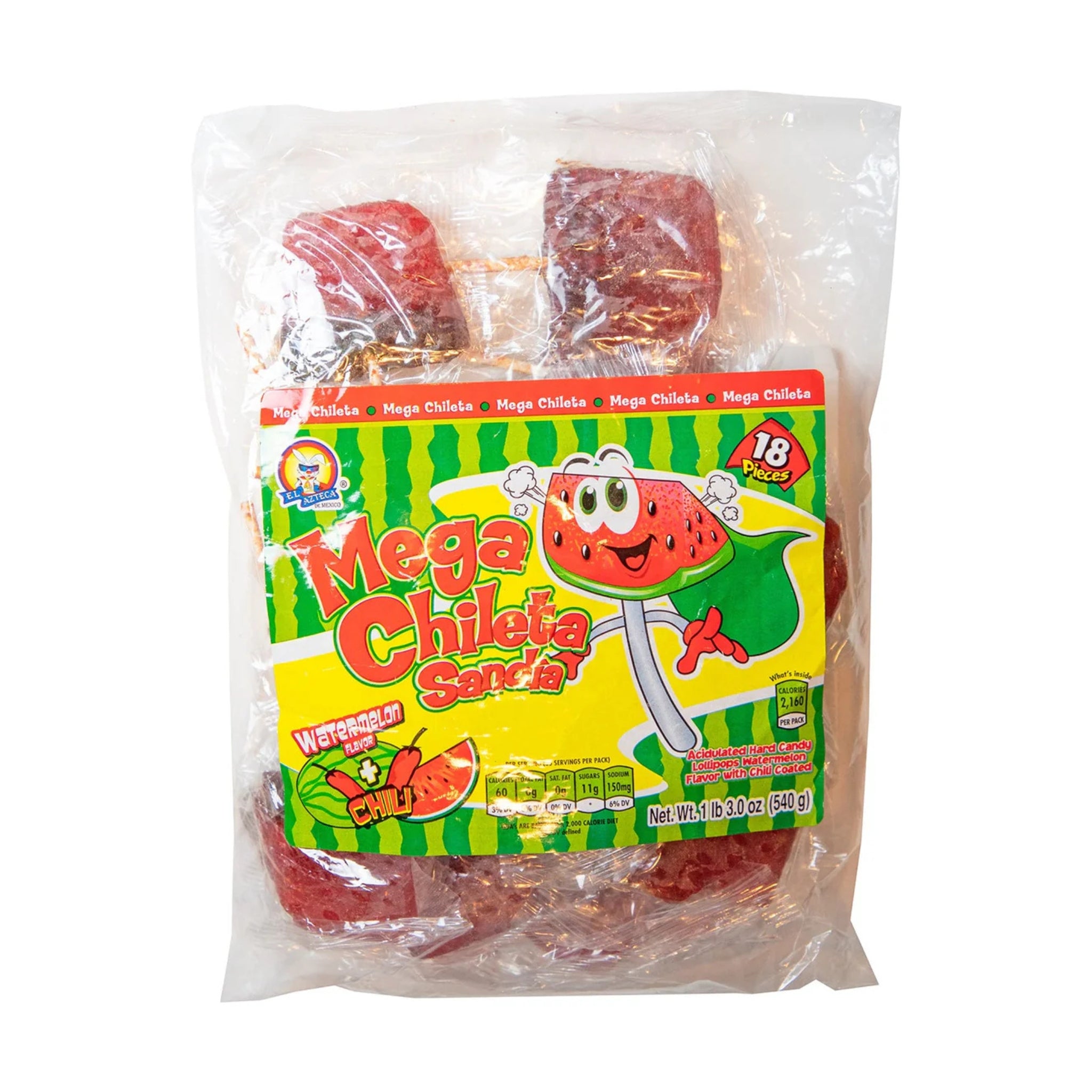 🍉🔥 Azteca Chileta Mega Sandía – 18ct Lollipops