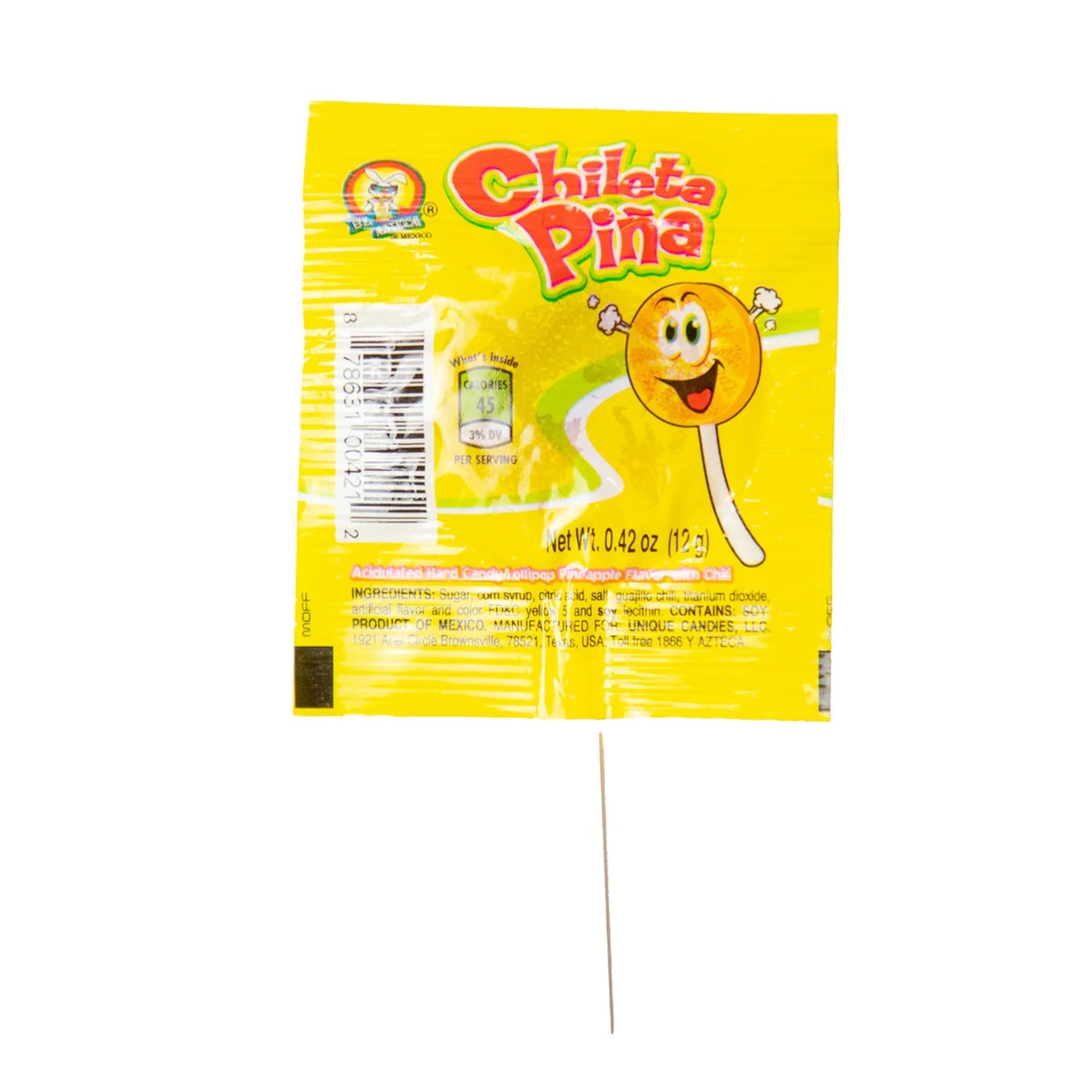 🍍🌶️ Azteca Chileta Piña – 40ct Lollipops