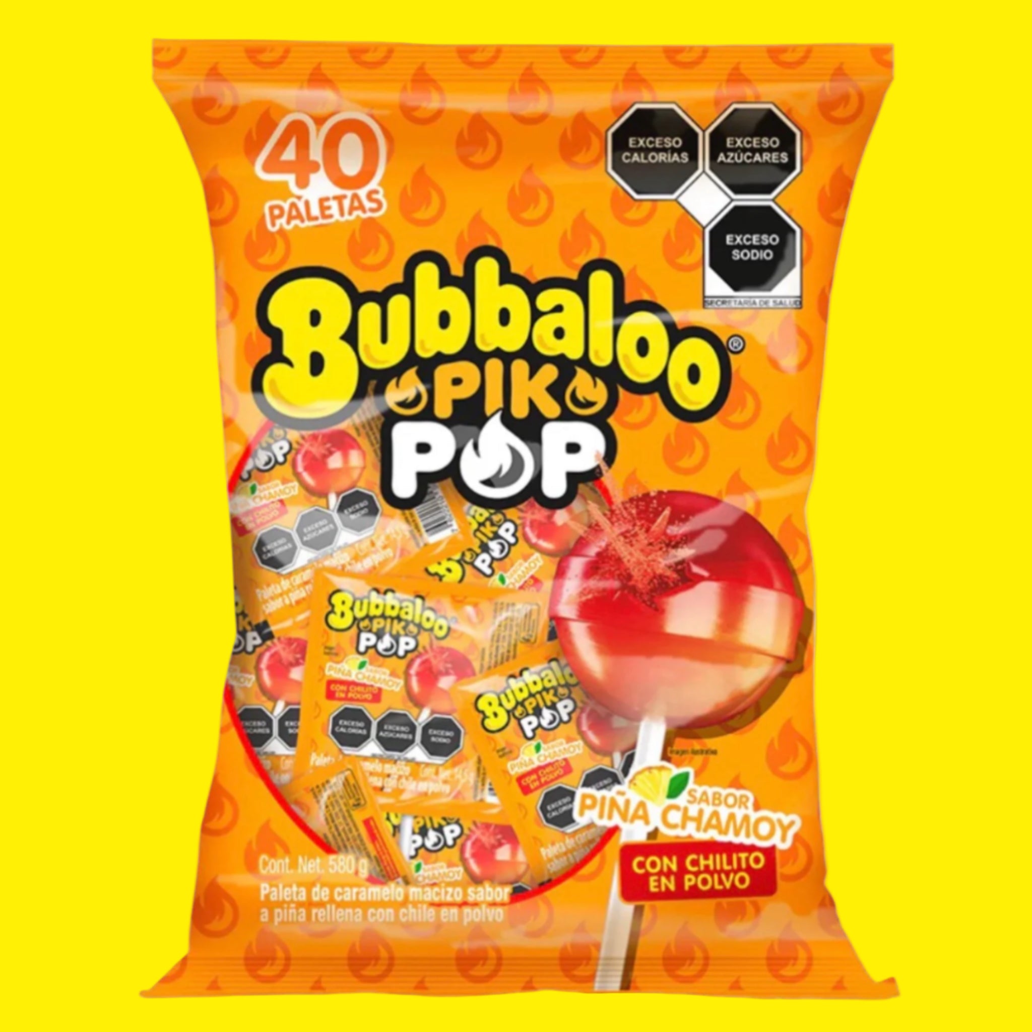 🥭🔥 Bubbaloo Pik Pop Pineapple & Chamoy – 20 ct Bag