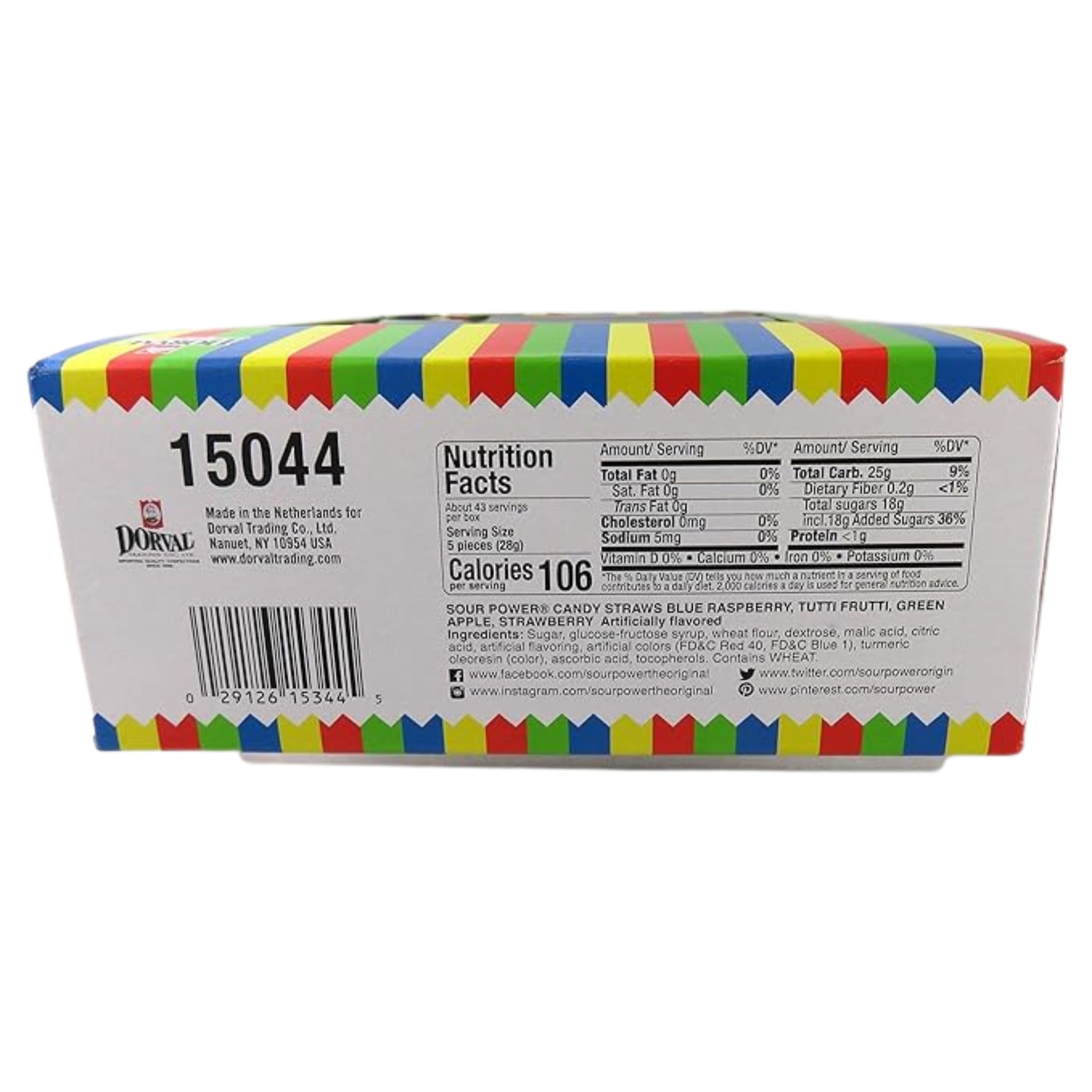 🌈🍬 Sour Power Straws Sortz Rainbow – 1.75oz