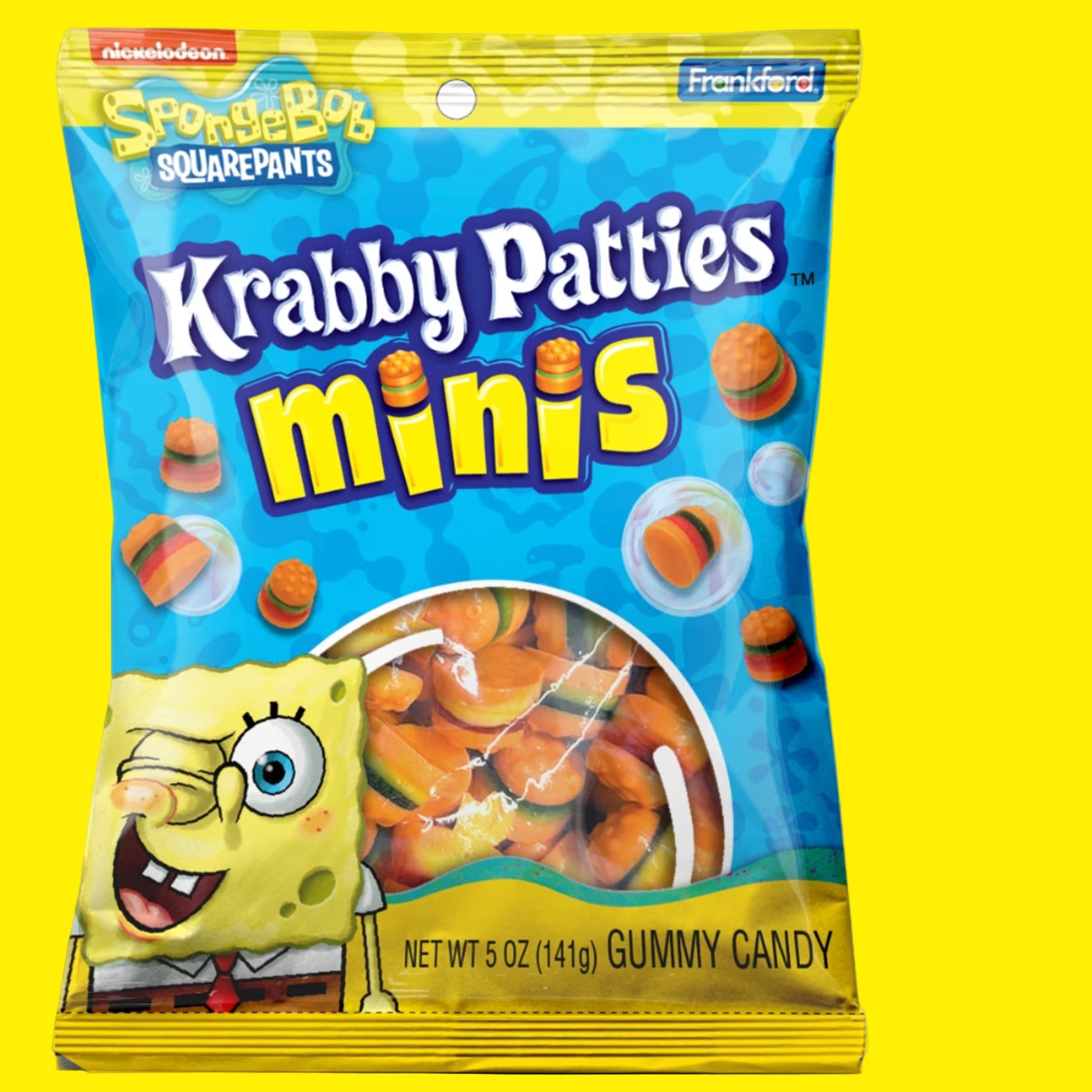 Spongebob Krabby Patty Minis Gummies 8oz package