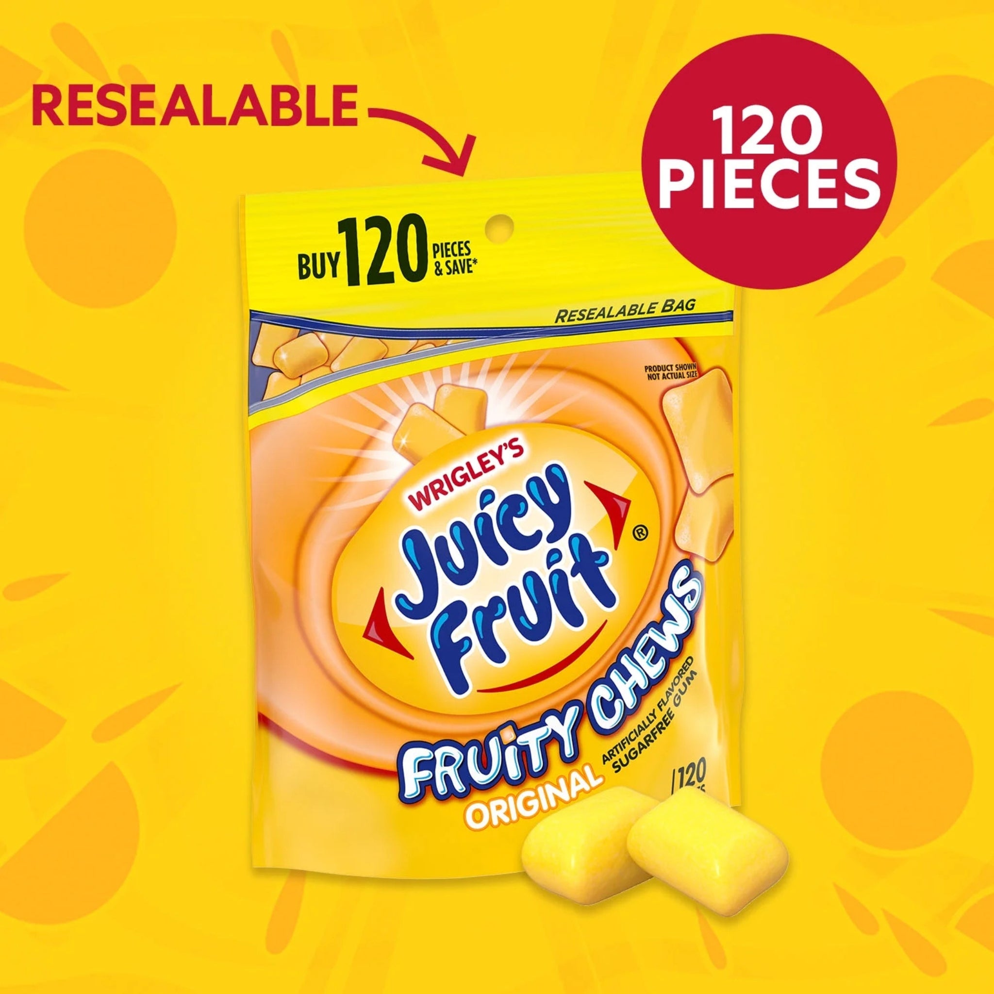 Juicy Fruit Chewing Gum - 120 Count Bag