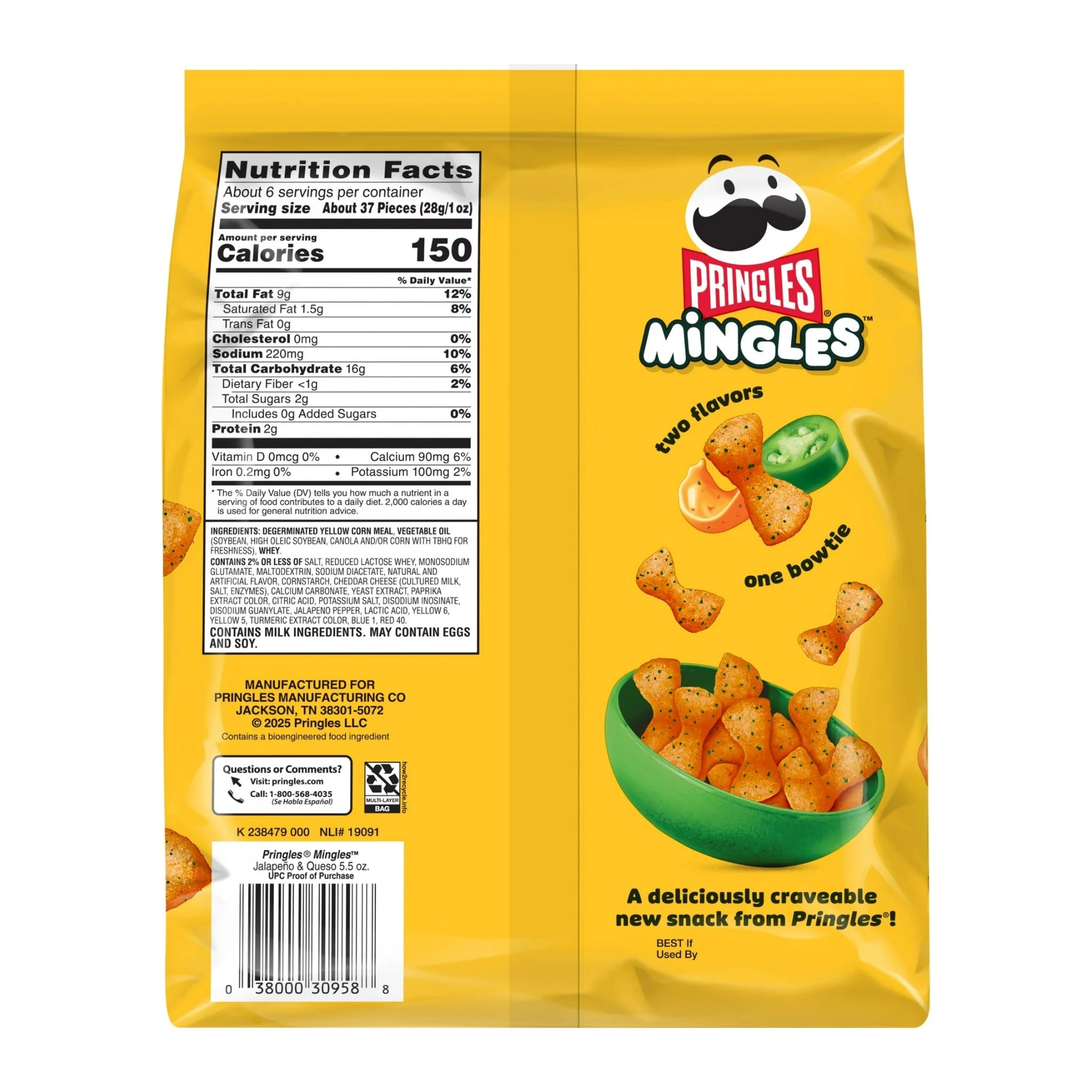Pringles Mingles Jalapeño & Queso 5.5oz bag