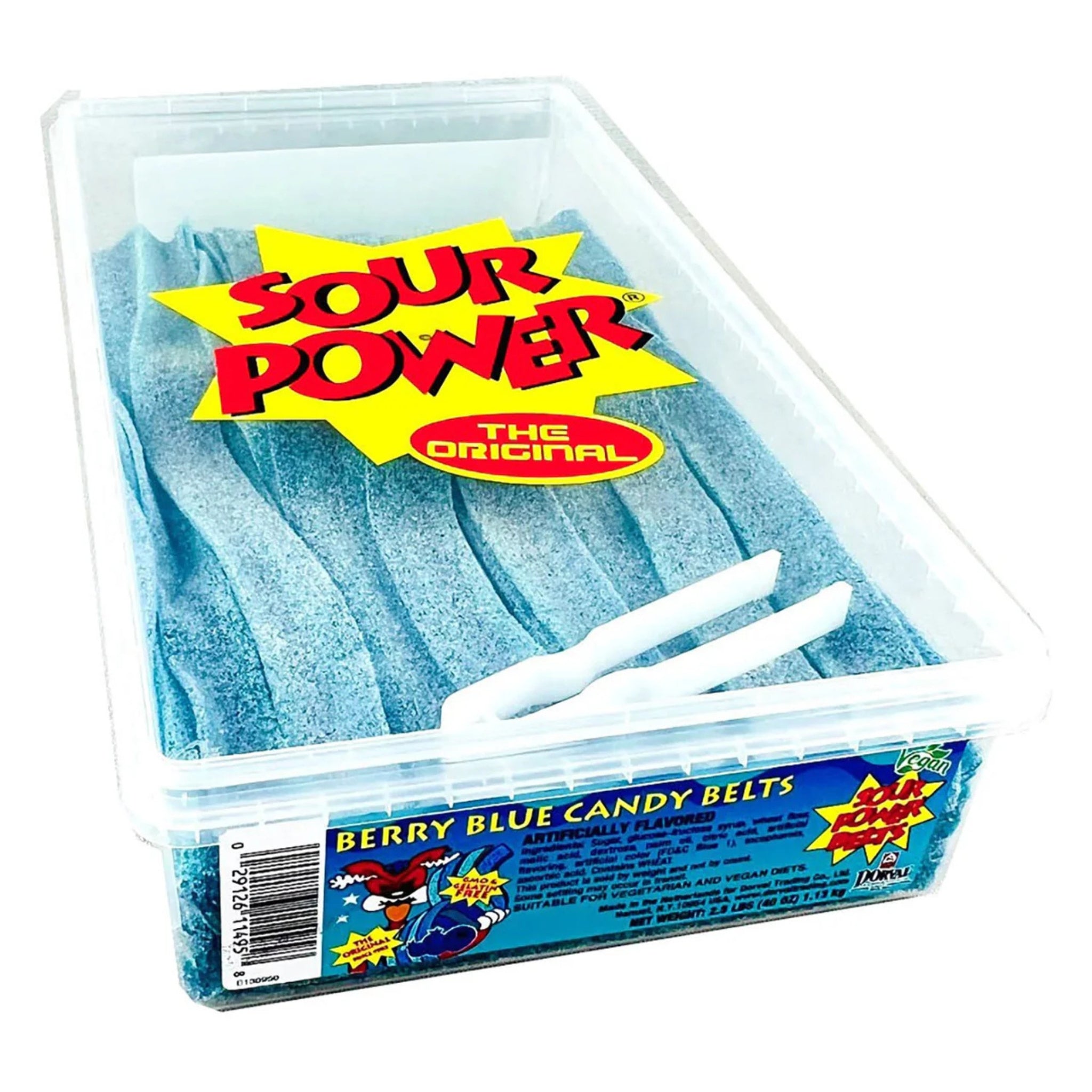 💙🍬 Sour Power Belts Berry Blue – 2.5lb Tub