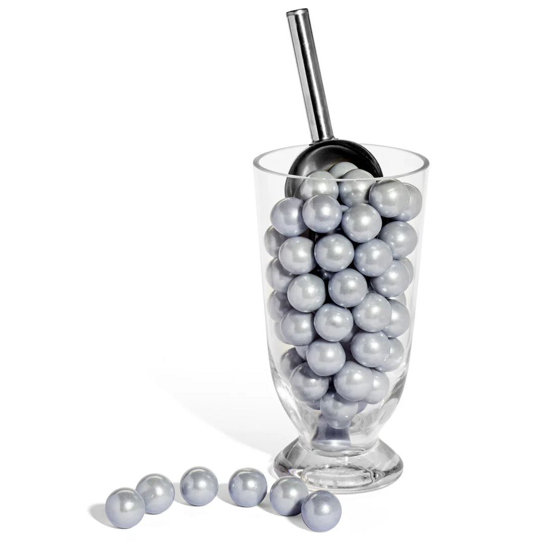 🩶✨ Candy Envy 1" Gumball Shimmer Silver – 2lb Bag